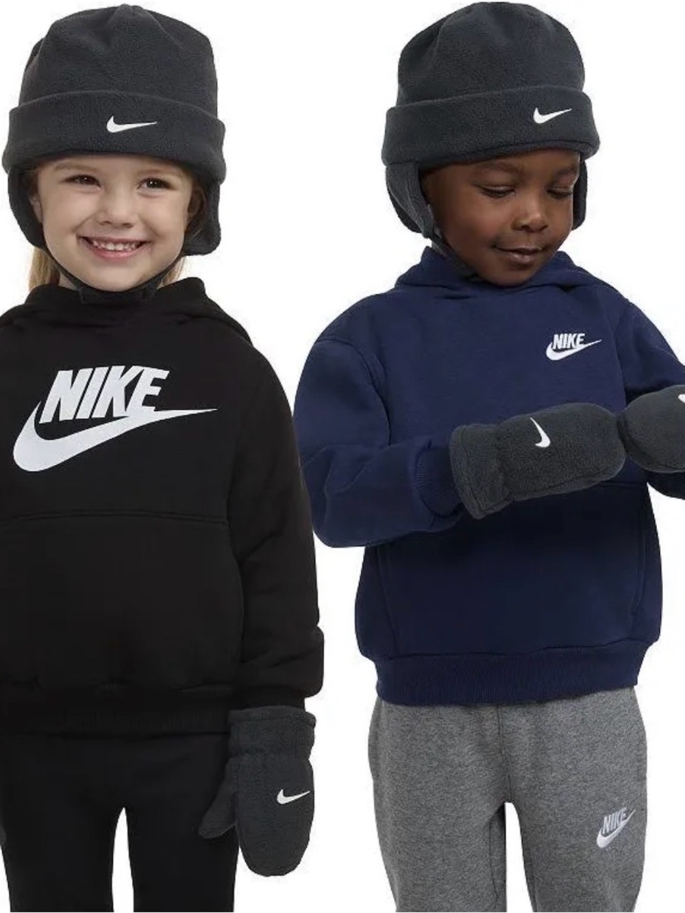 Nike Infant/Toddler Boy's 2-Piece Swoosh Fleece Hat & Mittens Set